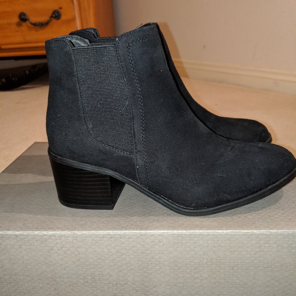 Black suede ankle boots